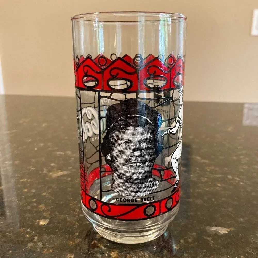 RARE Vintage 1982 George Brett Coca Cola Stained Glass